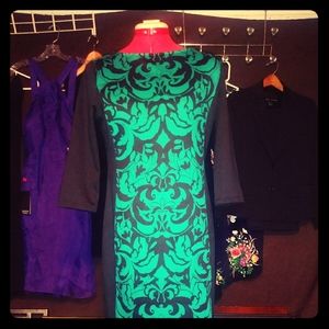 Green Print Stretch Dress